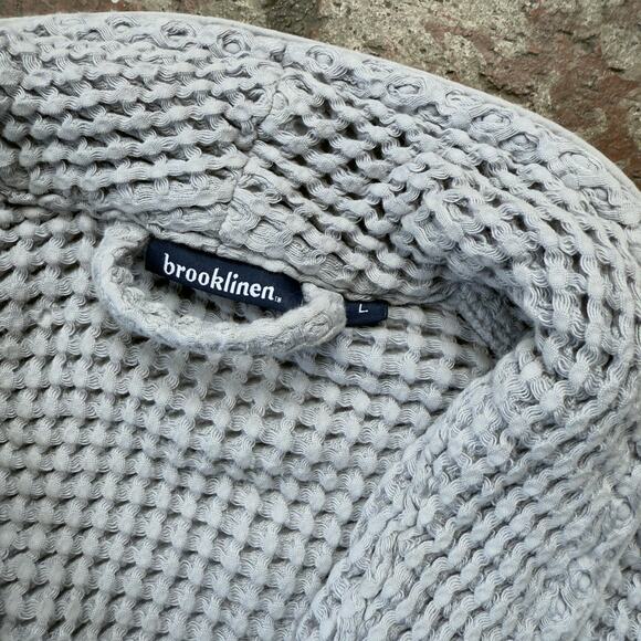 Brooklinen Dreamweave Waffle Robe Gray L - Picture 4 of 7